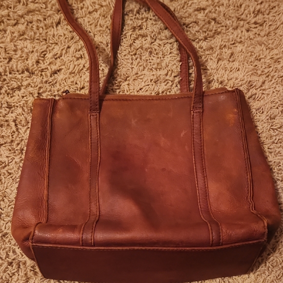 HOBO International Elegant Brown Leather Tote Shoulder Bag - Picture 1 of 15